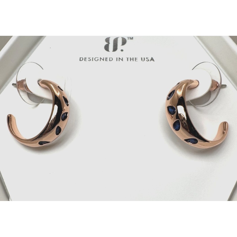 Bomb Party Sept Earrings ER41772 The Night Listens Rose Gold Sapphire